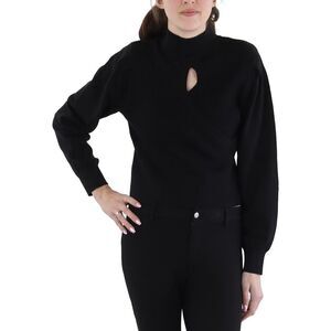 BCBGeneration Womens Black Ribbed Knit Mock Turtleneck Sweater NWT